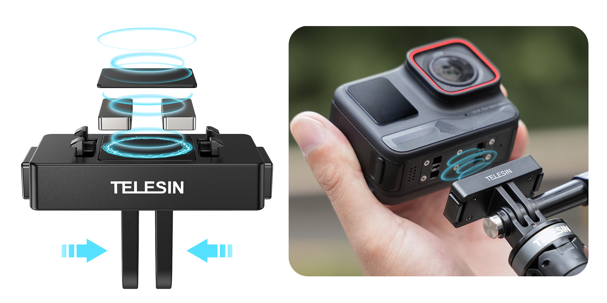 Adapter montażowy magnetyczny Telesin S7-JBK-06-TIS do kamer Insta360 Ace / Ace Pro / Ace Pro 2